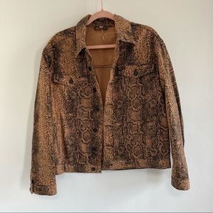 Free People snakeskin denim jacket